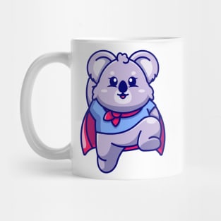 Cute super hero koala jumping cartoon Mug